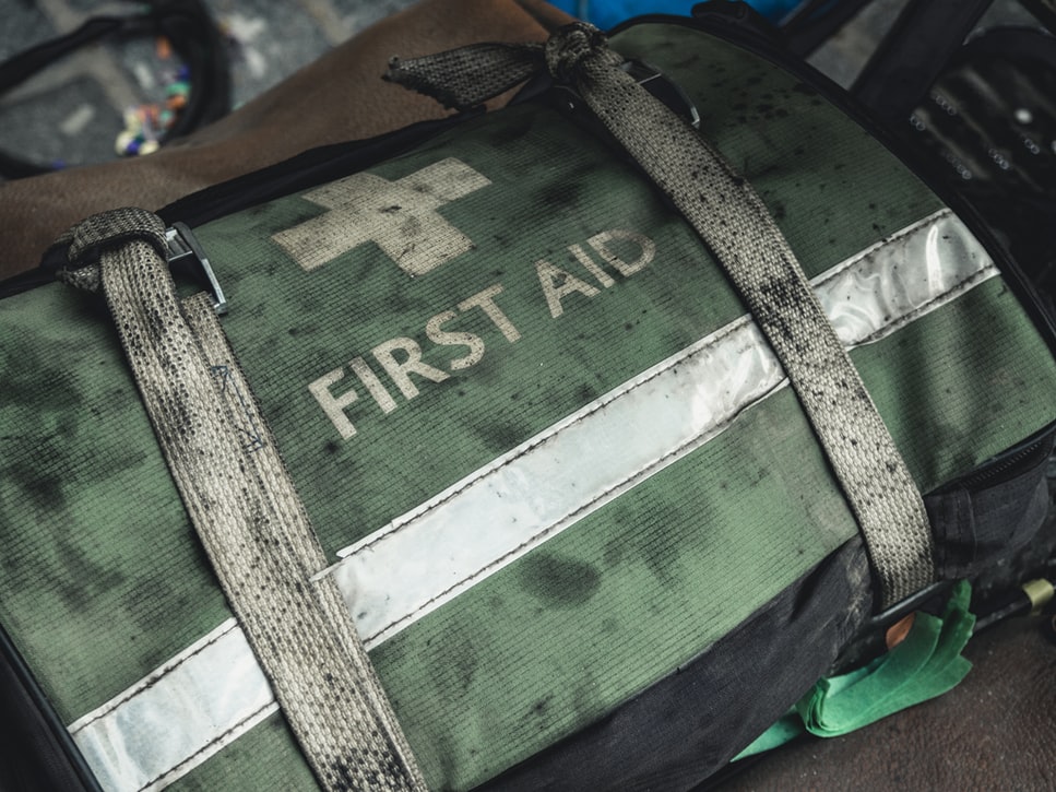 Green first-aid bag